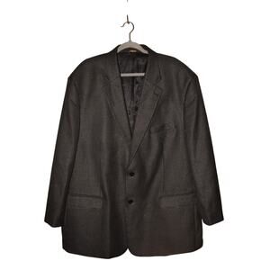 OAK HILL $178 Black Gray Micro Check Two Button‎ Sport Coat Blazer Men's 2XL